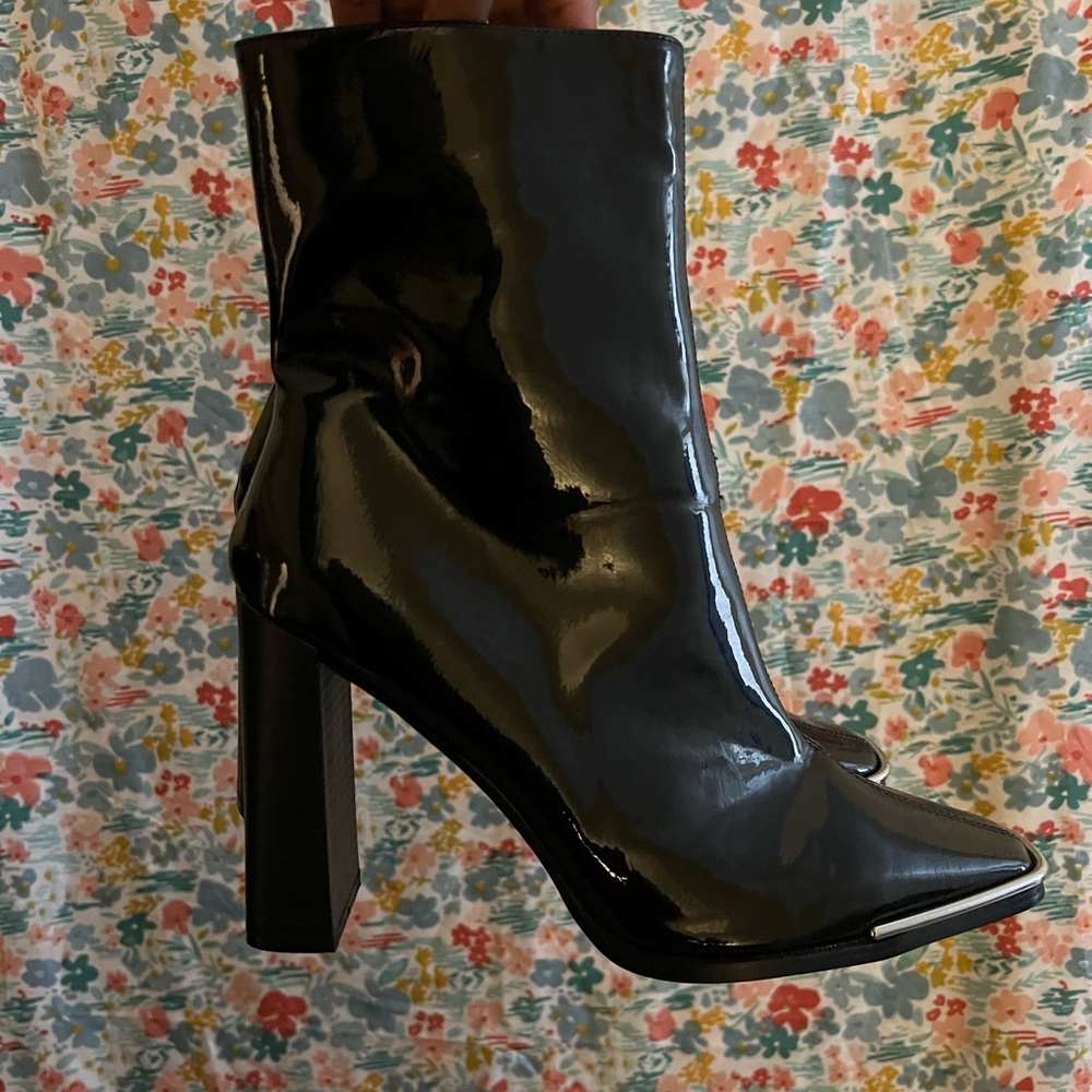 Pretty Little Thing Leather Ankle Heels